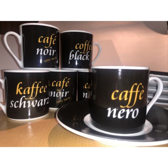 I. Godinger Company 12 PC SET Espresso Demitasse Cups and Saucers Coffee EXC!!! - Picture 4 of 12